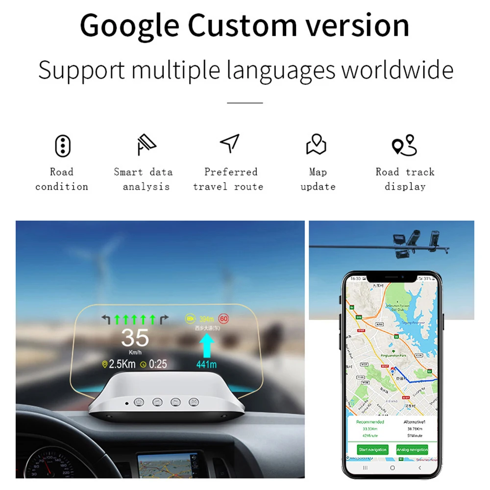 C3 HUD  ÷ ׺̼ GPS obd2 ӵ, ޴ ڵ ,    ׼