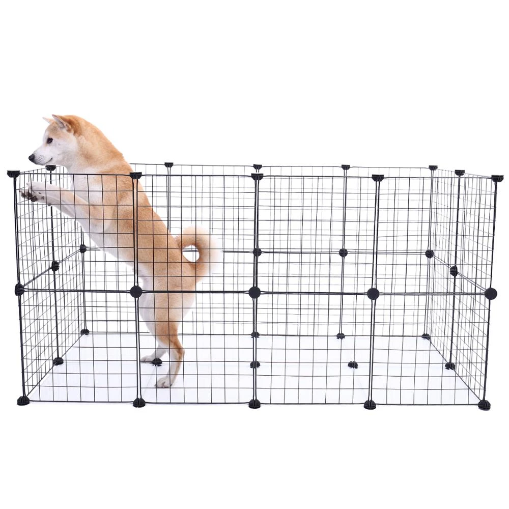 Valla plegable para perros y gatos, para perros, Protector de seguridad, fácil, cercas para perros, caseta para cachorros, entrenamiento de ejercicio|Casas, jaulas y corrales| - AliExpress