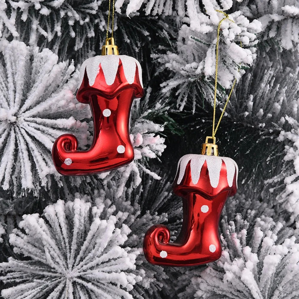 2PCS Christmas Tree Decorations Plastic Christmas Ball Red Ornaments Small Pendant Tree Hanging Xmas Party Decor for Home