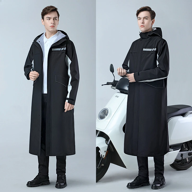 

Men‘s Long One Piece WaterProof Rain Poncho Double Layer Thickened Mesh Lining Raincoat Jacket for Hiking Traveling Motorcycle