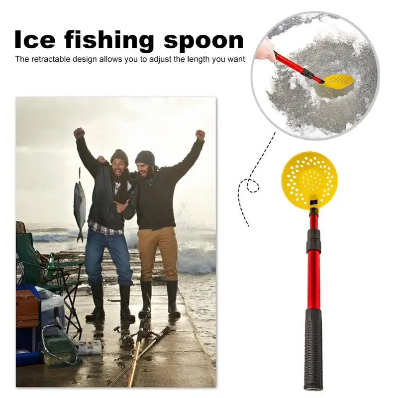 Winter Outdoor Fishing Shovel Adjustable Length Ice Fishing Scooper Comfortable Ice Scooper Gear Scoop