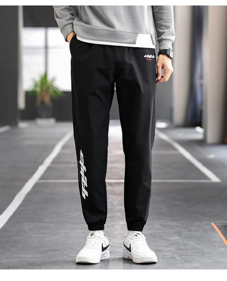 Fat plus size leggings cropped pants for men's spring and autumn trendy casual pants, Korean and Japanese cropped pants
