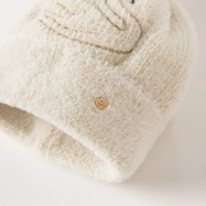 Dave Bella baby knitted hat Infant soft Cap Winter Warm Hat Kids Girl Soild Bonnet DB4224276