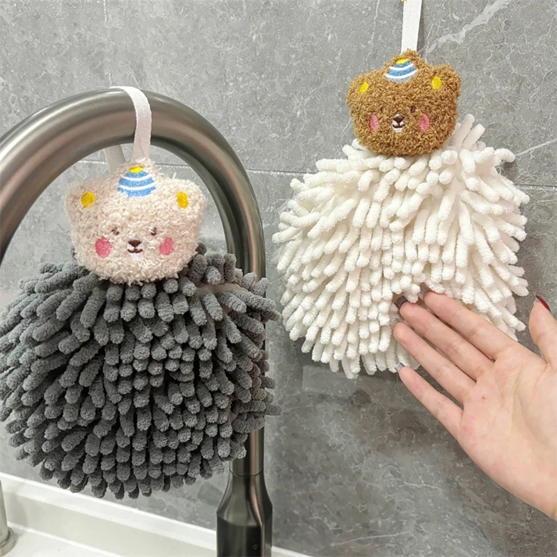 Absorbent and Reliable Microfibers Chenille Hand Towel Quickly Dry Towel for Bathroom Kitchen Soft Easily Care