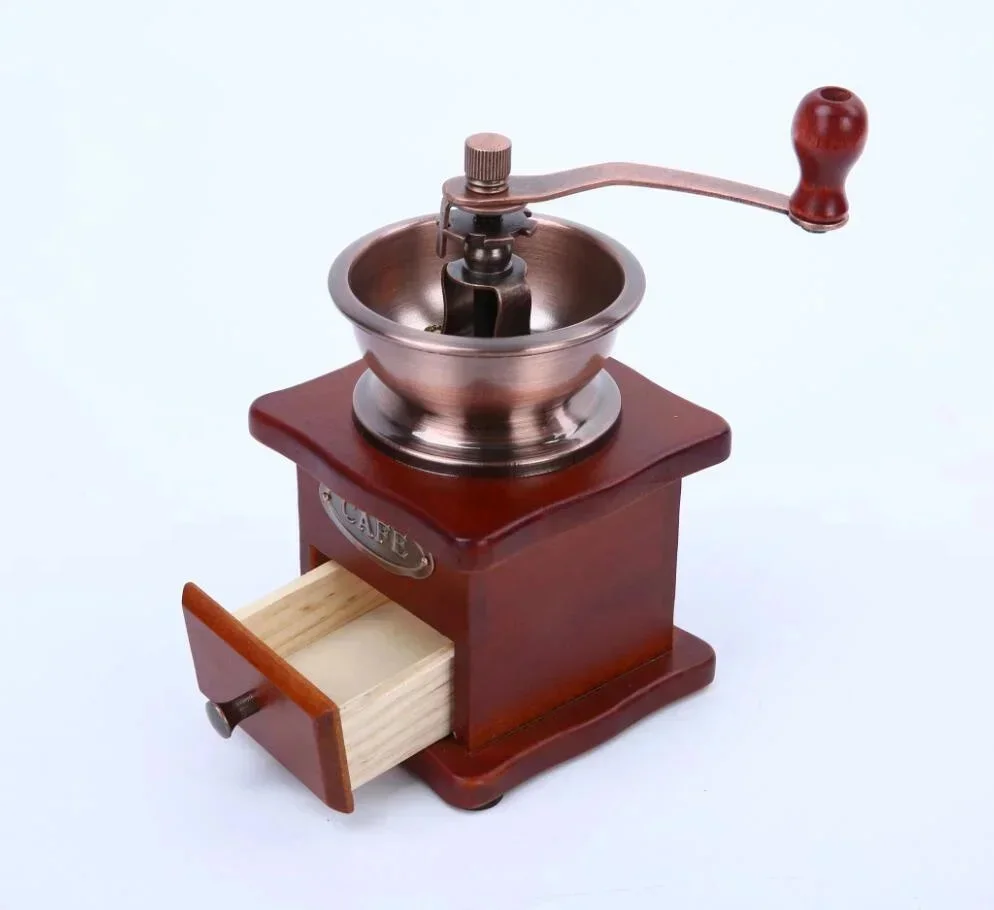 Small Exquisite And Compact Bean Grinder Household Wooden Hand Cranked Coffee Grinder Grinding Adjustable Thickness 2