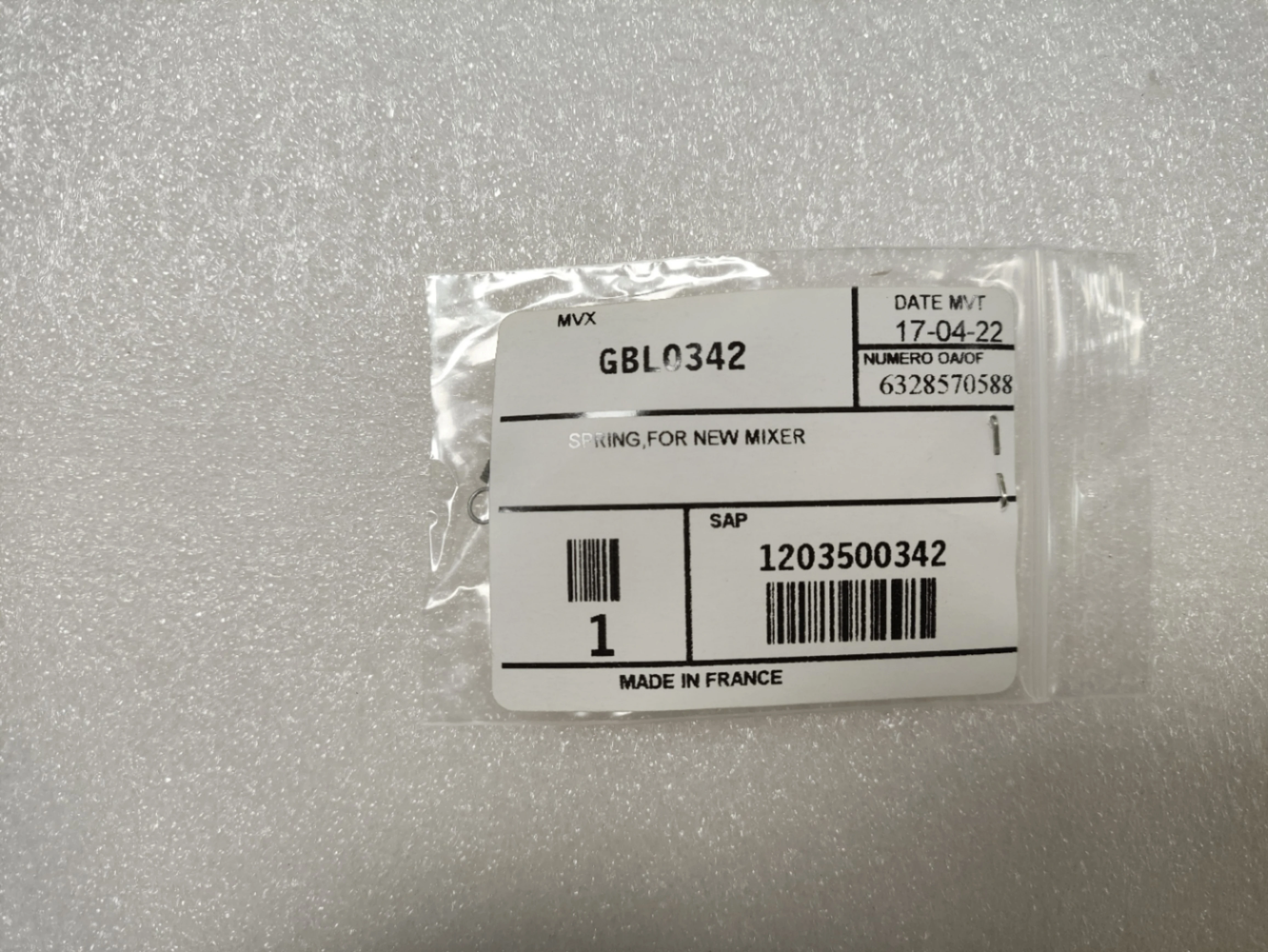 

Пружина для миксера P80/XL80/XLR GBL0342 1203500342 для Horiba Abx, новинка, оригинал