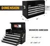 Olympia Tools Portable Metal Tool Chest Box with Drawers - 26" Tool Chest Cabinet Ball Bearing Slide Drawers Locking Storage 4