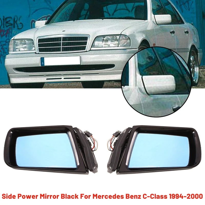 

Car Front Power Mirror Black For Mercedes Benz C-Class 1994-2000
