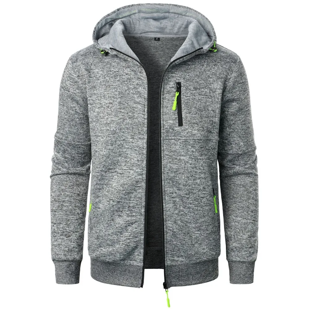 New Men's Sports Fitness Casual Sweatshirt Cardigan Hooded Jackets Cardigan Hooded Sweatshirts Baseball Jacket 5