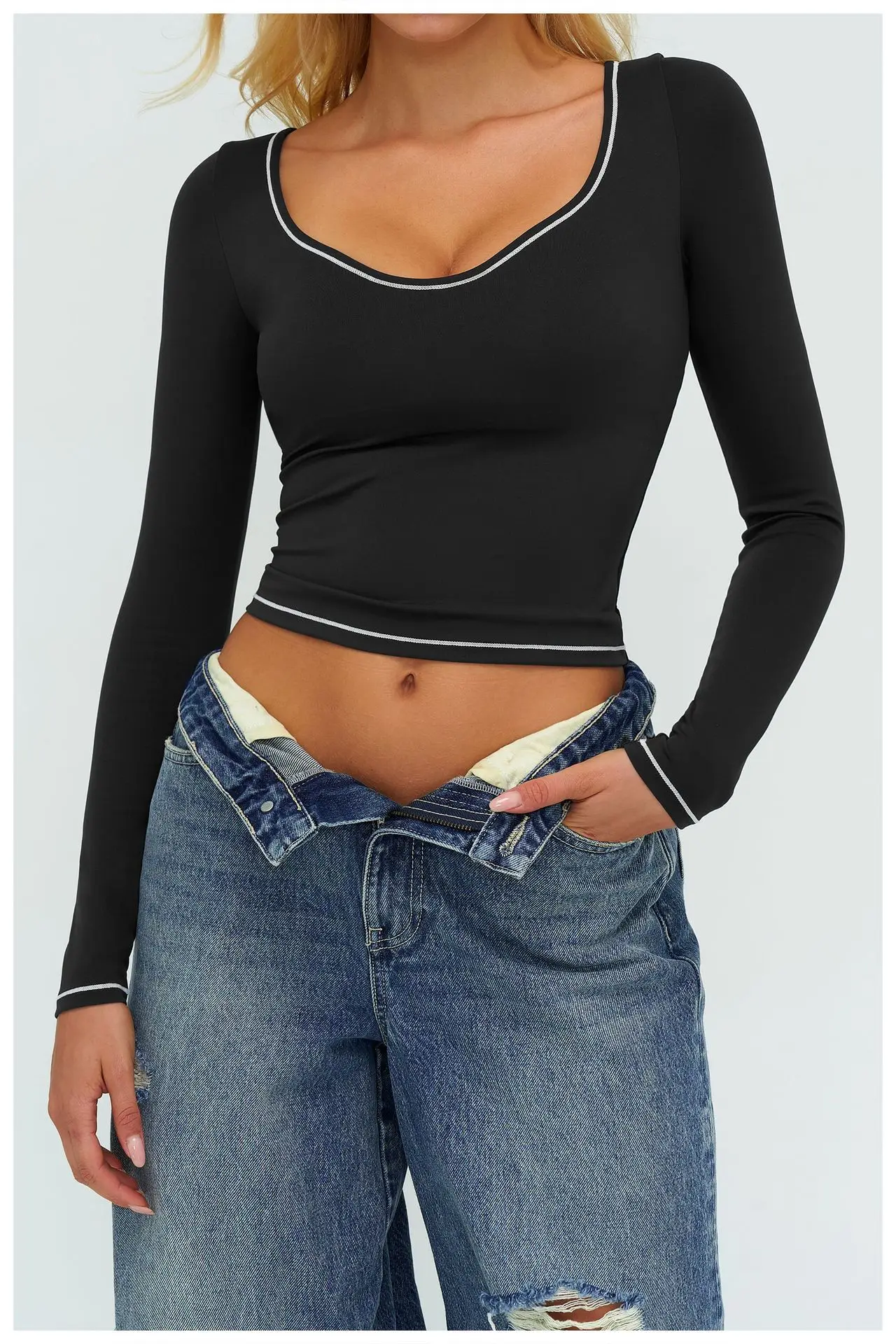 Women's Yoga Long Sleeve Fitness Long Sleeve Running Gym Clothes Workout Dry Fit Breathable High Elastic Sports Top 35 Sed5c3b3f758b4668bf0664eb8cbe91da0