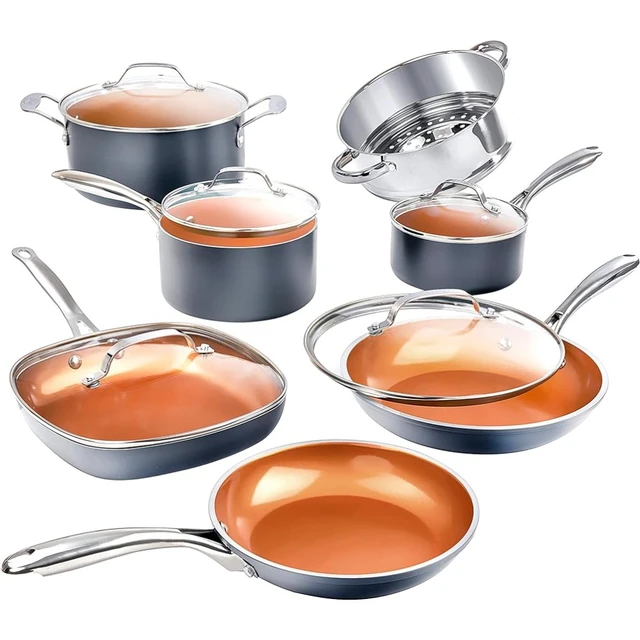 12pc Caraway Nonstick Ceramic Cookware Set Pots and Pans Kitchen Cookware  Set with Frying Pans - AliExpress