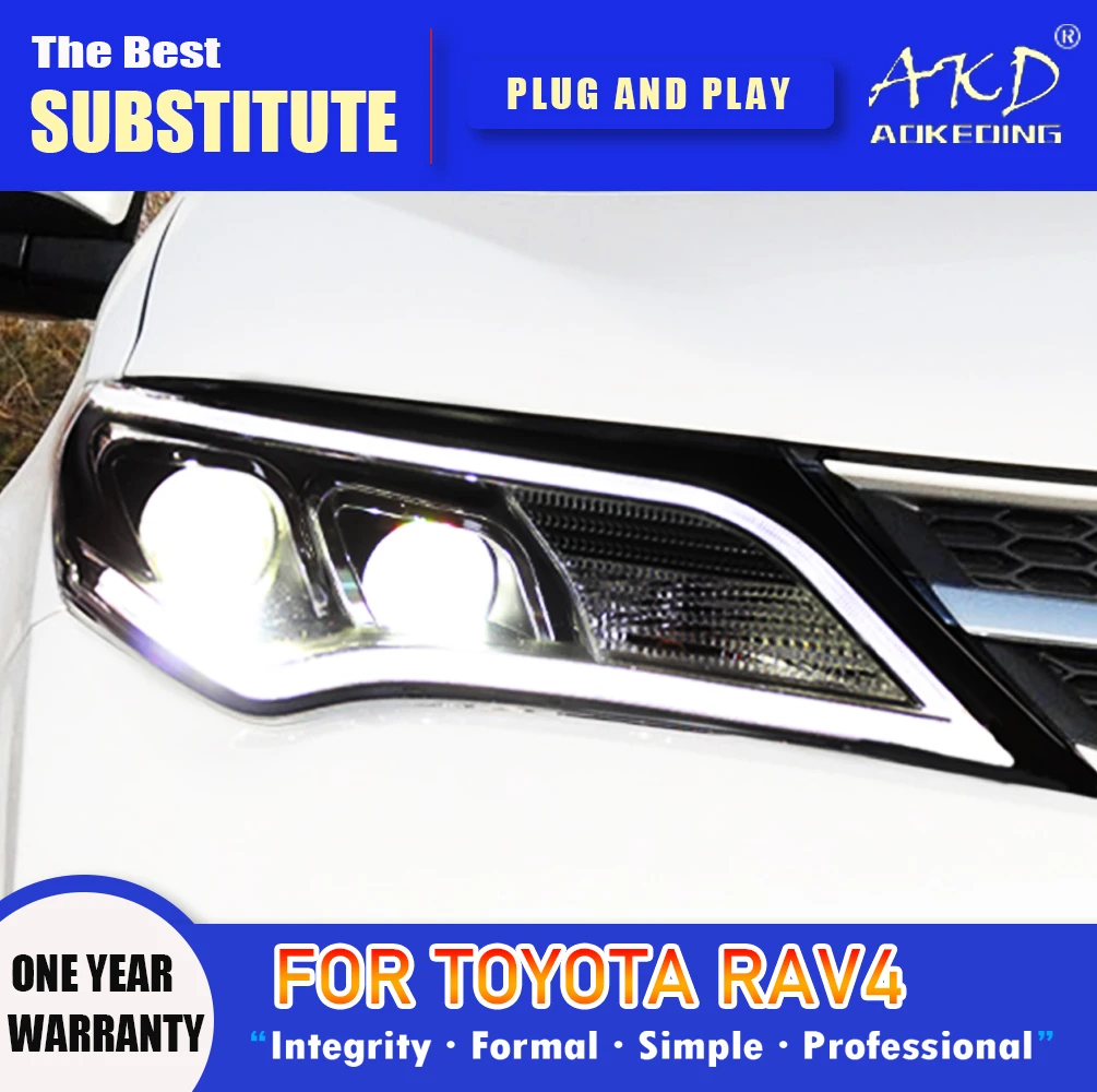AKD Head Lamp for Toyota RAV4 LED Headlight 2013 2016 Headlights RAV 4