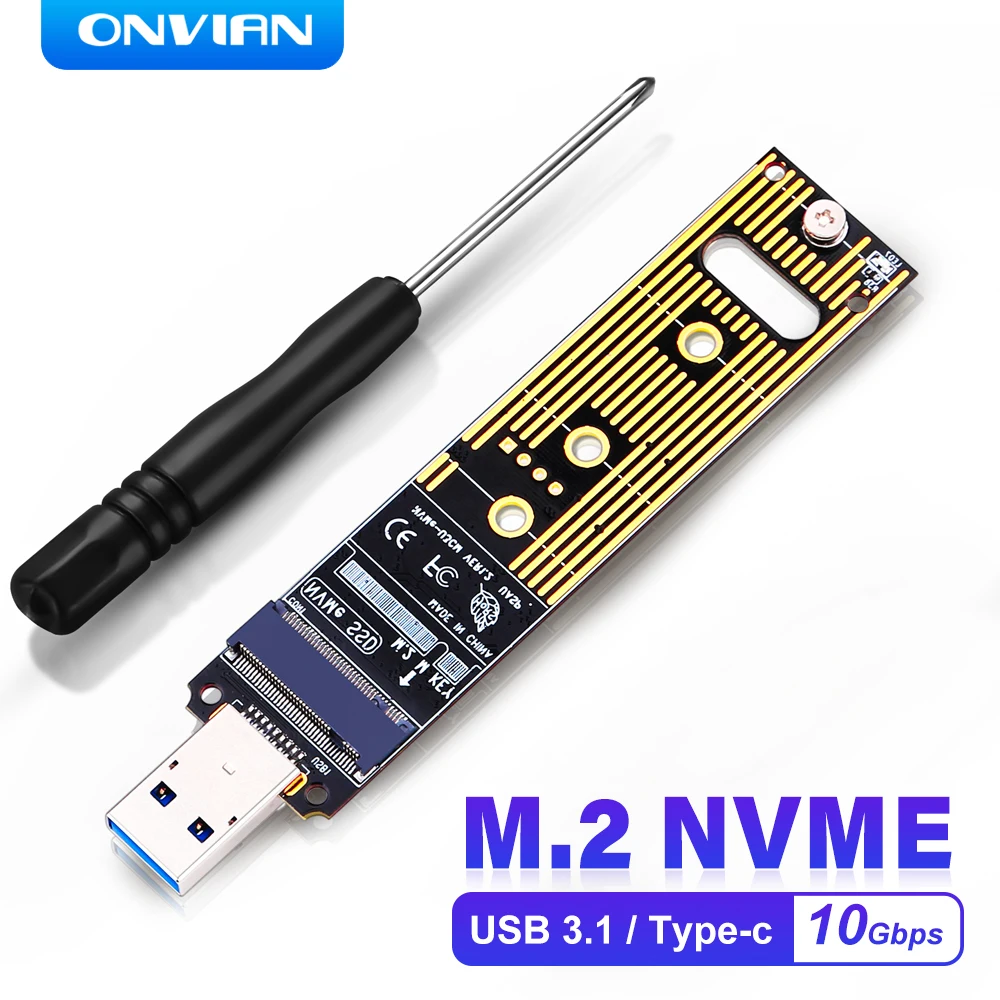 

Onvian M.2 NVME Adapter USB 3.1 NVME Adapter 10Gbps M.2 to USB Type-c Converter Support M Key M.2 NVME SSD Hard Drive Converter