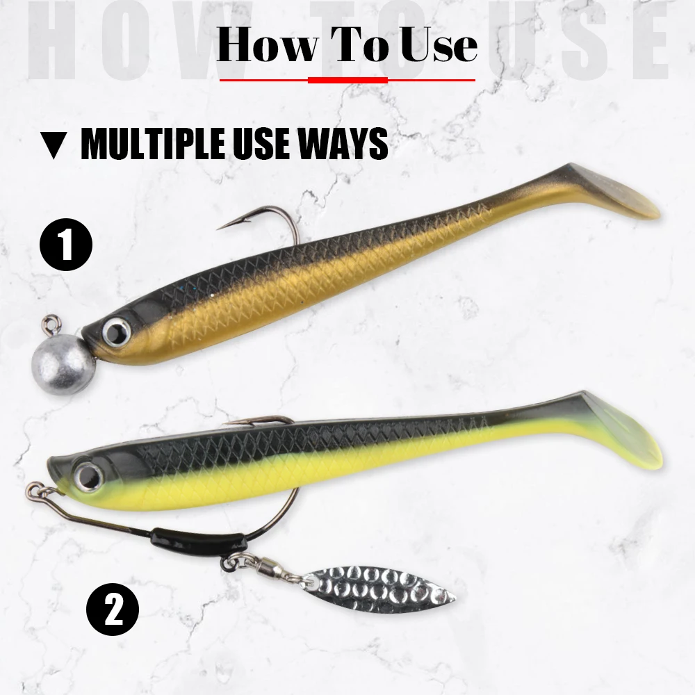 6PCS/Pack Soft Fish 9cm/4.1g Rubber Bait Worm Fishing Lure