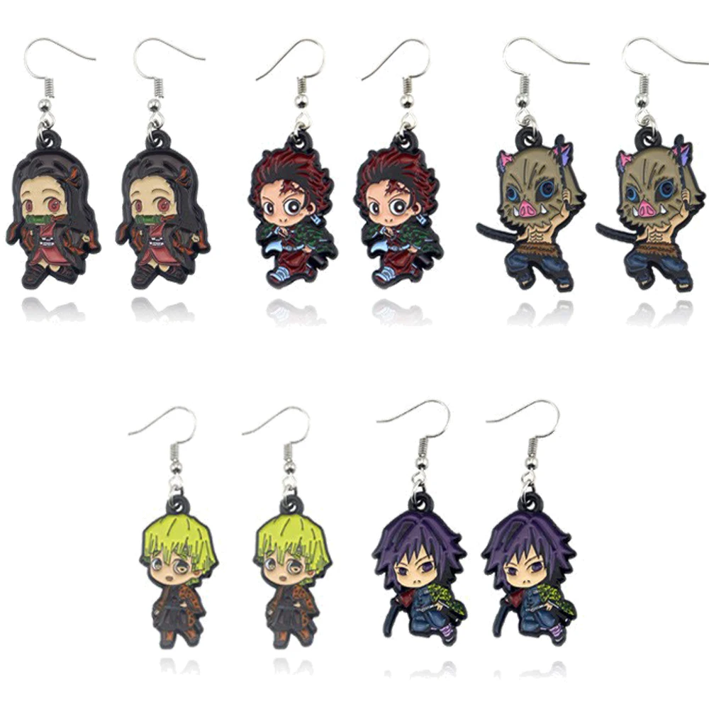 Set Orecchini E Collana Demon Slayer Kimetsu No Yaiba - 33 Pezzi Con Adesivi Anime Per Fan