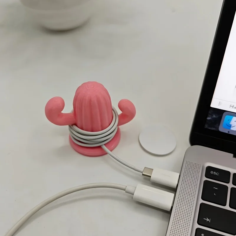 후크가 있는 다기능 데스크탑 와이어 정리함 2개, 마우스 케이블, 헤드폰 와이어, 데이터 케이블을 고정하는 데 적합