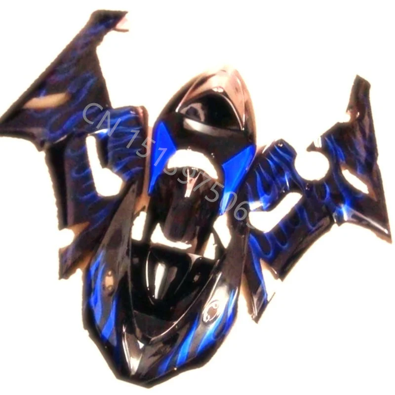 

Корпус мотоцикла для KAWASAKI, обтекатели, комплекты ZX6R 2005 2006, Пластиковый обтекатель для мотоцикла, модель 05 06, черное, синее пламя, обтекатель для литья под давлением