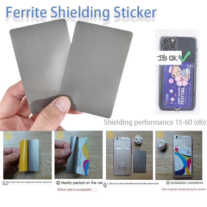 Ferrite Shielding NFC Anti-Magnetic Sticker for Signal Interference Blocking