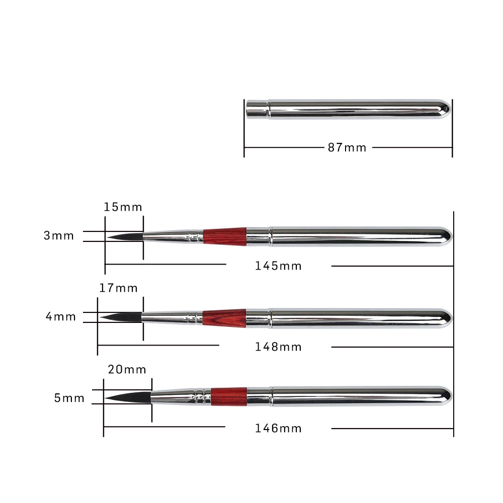 SeamiArt 3pcs/Set Painting Brushes With Portable Pu Brush Bag DivIsible Short Holder Watercolor Journal Paint Brush 6