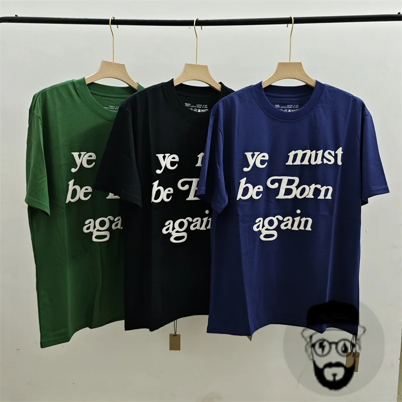 

Free shipping Fashion Streetwear CPFM XYZ YE MUST BORN AGAIN Foam printing Summer Oversized Loose Tee Tops t shirt for Men