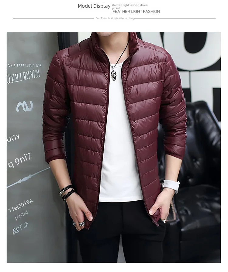 2023 new men's jacket padded with cotton lightweight underneath cotton coat cropped casual work style winter clothing