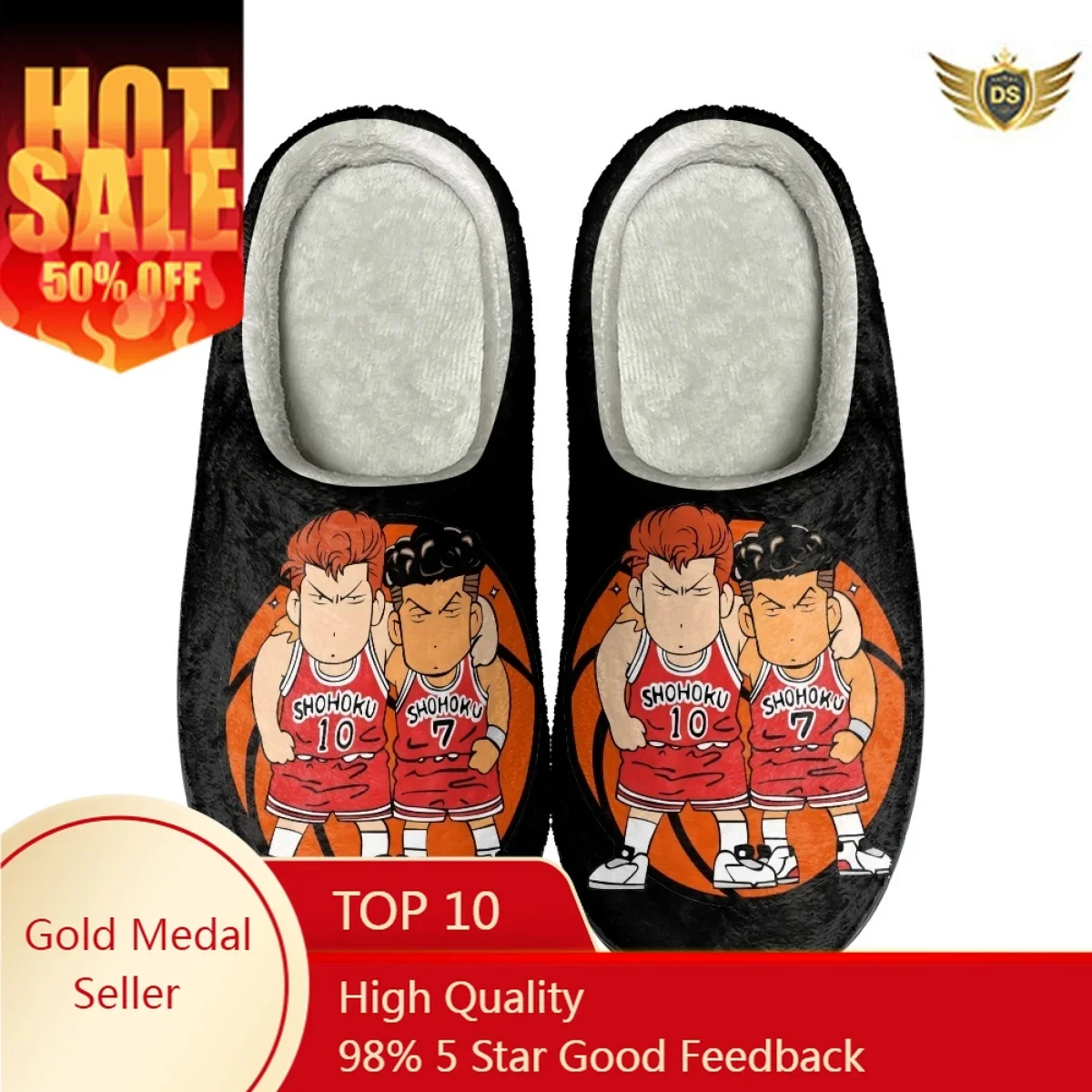 

Тапочки женские зимние на плоской подошве, Нескользящие, х/б