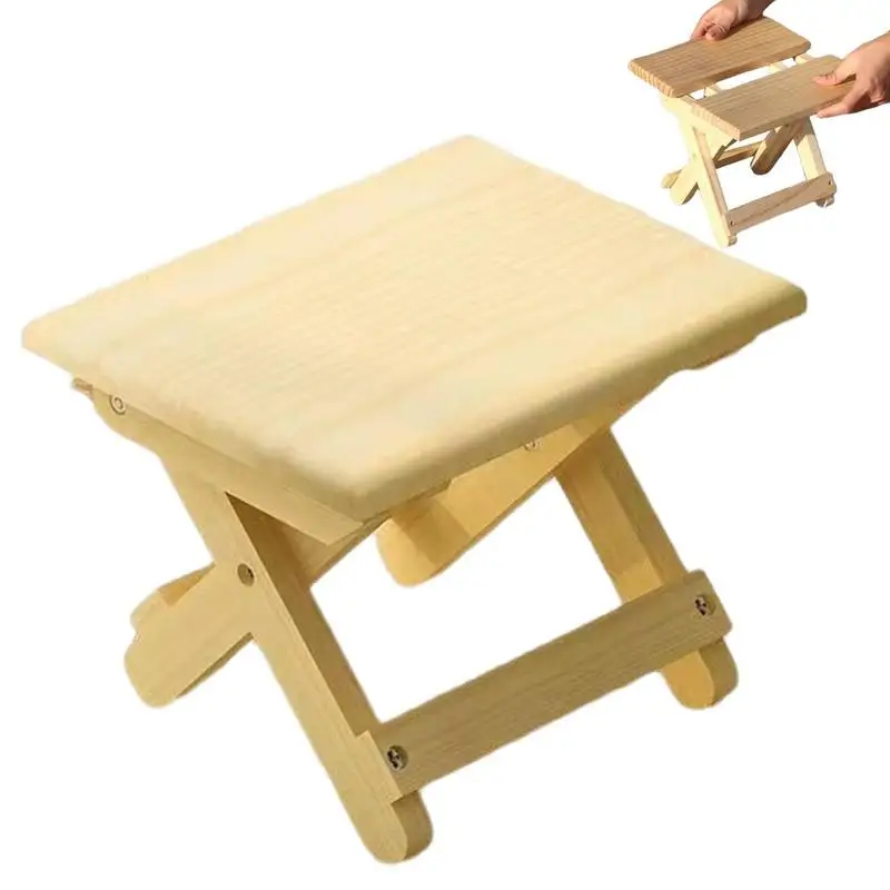 

Collapsible Stool Wooden Fishing Stool Outdoor Folding Stool Waterproof And Anti-scratch No Paint Eco-friendly For Bathroom