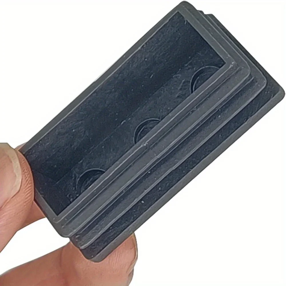 Black Rectangular Furniture Leg End Cap - Protective Tube Insert, 20mm x 40mm