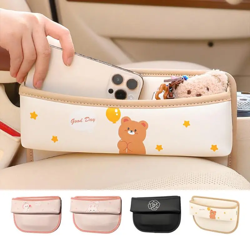 

Car Seat Organizer Leather Multipurpose Auto Flexible Seat Gap Filler Box Non-Slip Between Seats Storage Bag For Car Accessories