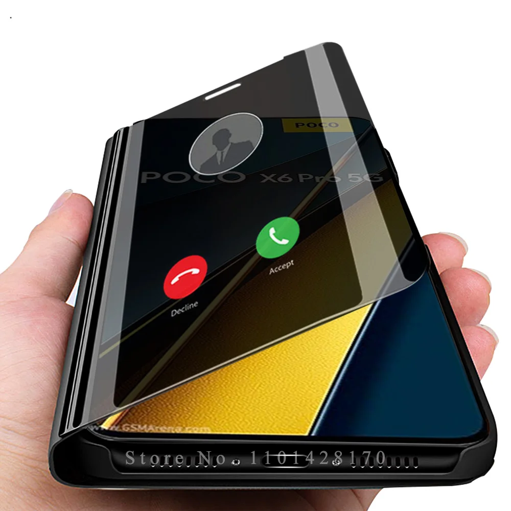 For Huawei P Smart 2021/Y6S/Y6 Y7 2019 Clear View Mirror Flip Stand Case Cover e