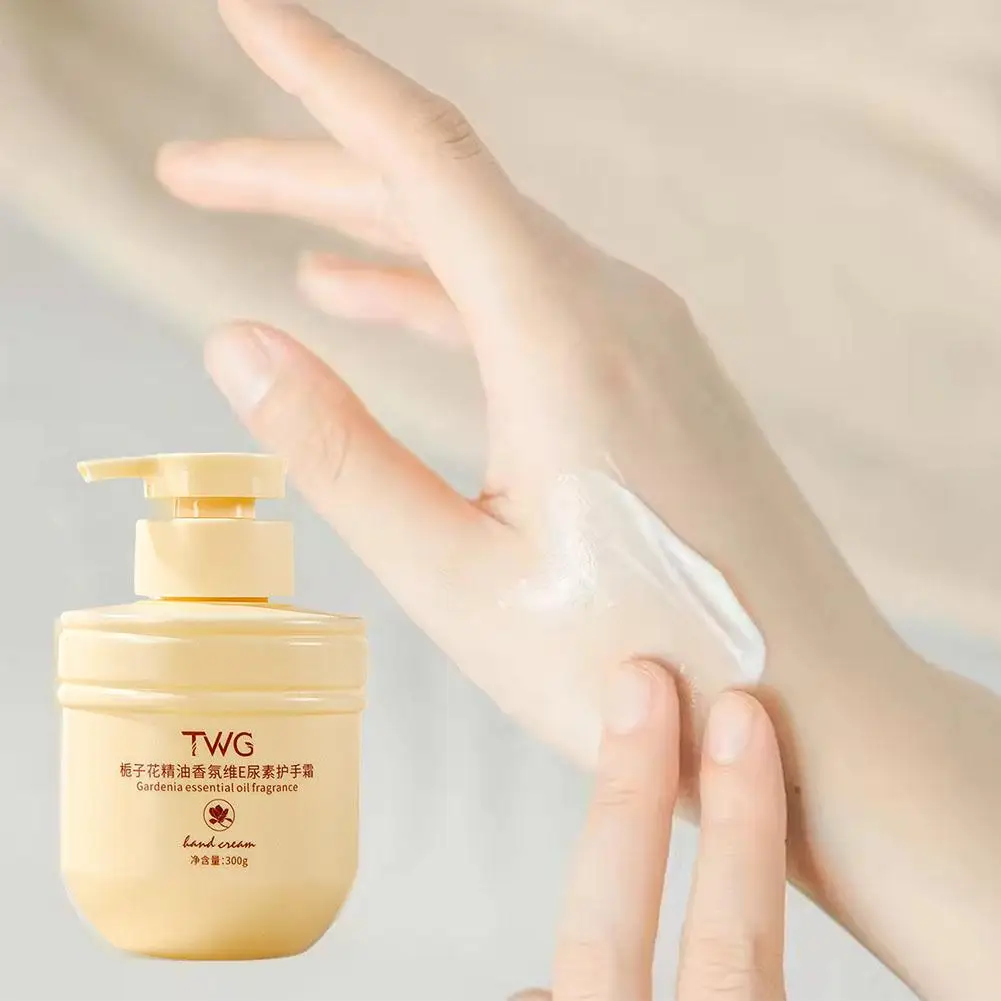 

300ml Gardenia Essential Oil Fragrance Vitamin E Urea Cracking Hand Anti Drying Cream Peeling And Moisturizing Press Type L0C8