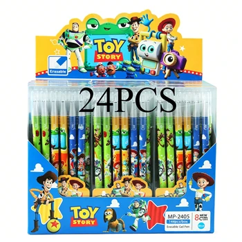 Set di 6/12/24 Penne Gel Cancellabili Toy Story, Inchiostro Blu, Punta Fine 0.5mm, per Studenti, Ufficio, Scuola, Regalo di Compleanno