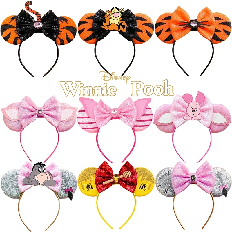 

Mickey Mouse Winnie the Pooh Ear Headband For Adults Disney Tigger Piglet Eeyore HairBands Women Hair Accessories Girls Headwear