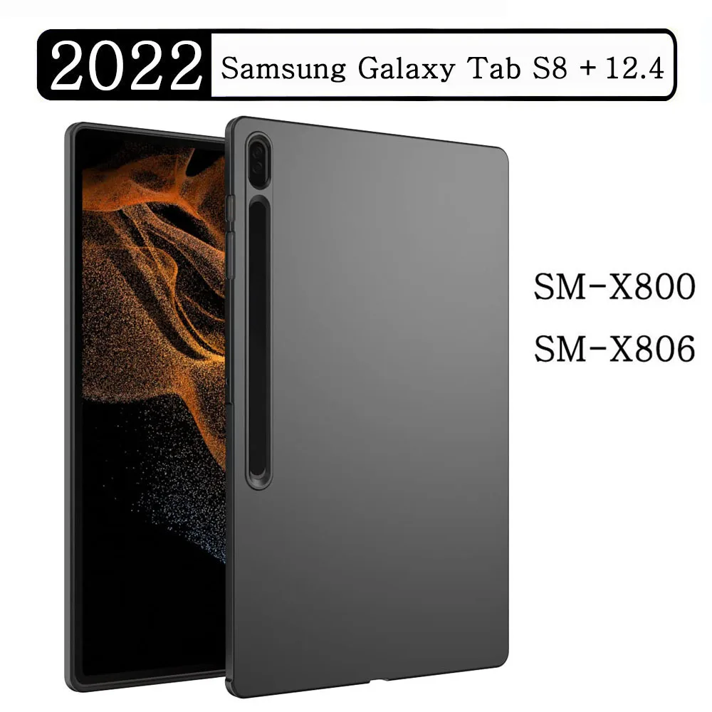 Custodia Morbida In Silicone Per Samsung Galaxy Tab S8 Plus 12.4 2022 Sm-X800 Sm-X806 X800 X806 Custodia Flessibile In Tpu Antiurto Nera