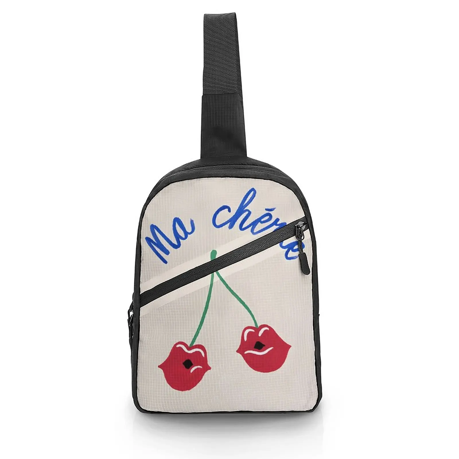 

Cherry Pattern Crossbody Backpacks Folding Chest Bag Men's Chest Bag Storage Bag Travel Backpack Oblique Straddle Bag