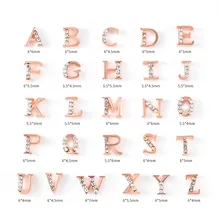 

1p Nail Art Charm 3D Alloy Letters Shape Rose Gold Constellation Crystal Rhinestone Press On Nail Salon Tips Decoration Supplier