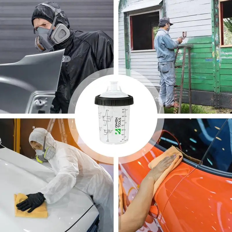 Mixing Cup For Hvlp Paint Spray Clear Scale Reusable Car Painting Kit Paint Tools & Equipment With 50 Cup & Lids System Spray