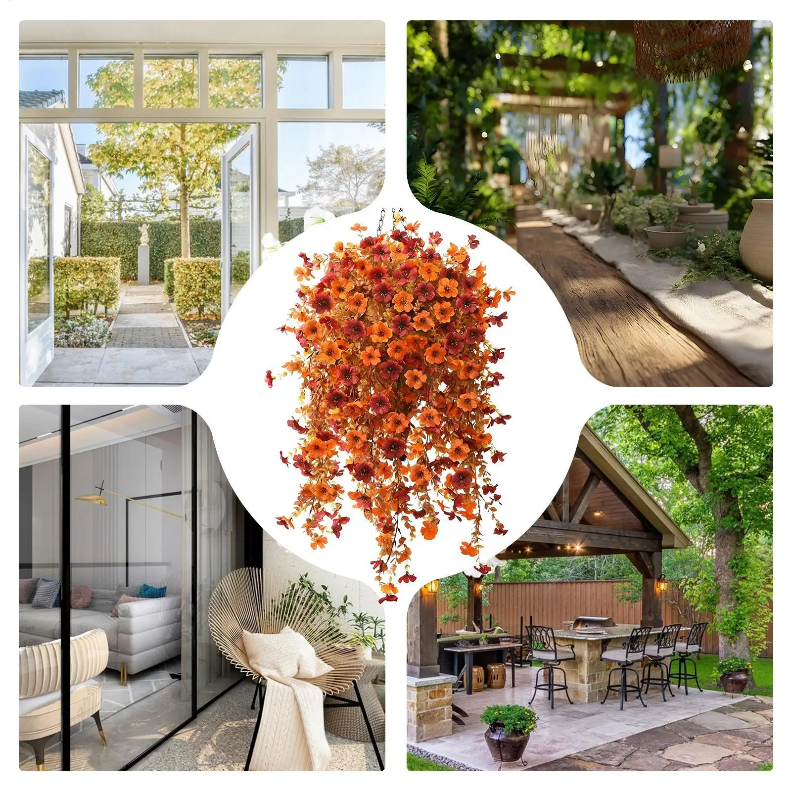 Fall Flowers Artificial For Decoration Realistic Bouquet 27.5 Inch UV Resistant Fall Outdoor Flowers For Porch Door Home Indoor