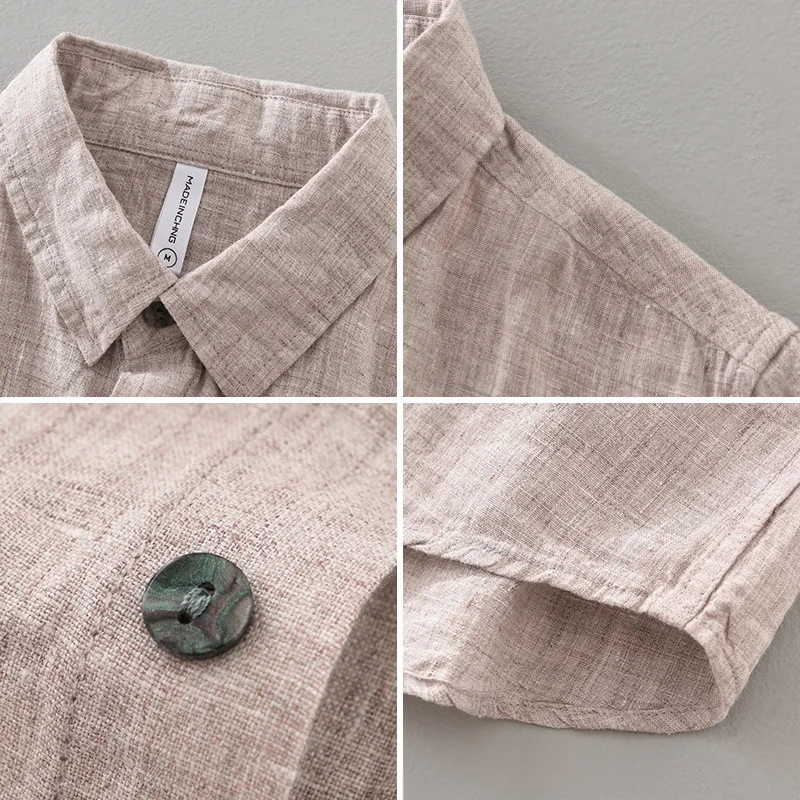 Linen Thin Light Breathable Shirts for Men Summer Vintage Fashion Shorts Sleeve Tops for Cityboy Youth Male Casual casual short sleeved shirt,linen shirt,short sleeved shirt