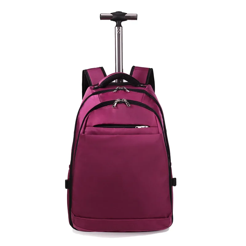 PulleyLuggageBackpackSolidOxfordClothBoardingTravelBagTrolley