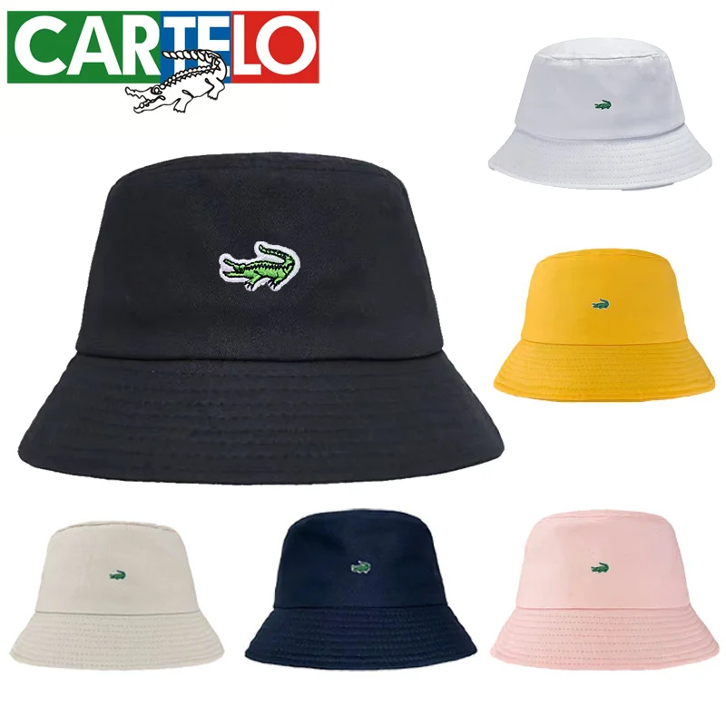 

Fashion Women's Casual Hat Summer Unisex Bamboo Hat Double Sided Outdoor Fisherman Sun Shade Hat CARTELO Embroidered Bucket Cap