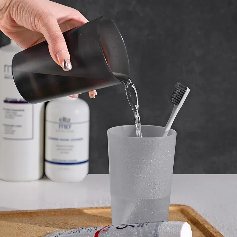 Thick Circular Plastic Rinsing Cup, Toothbrush Holder, Wash Tooth Mug - Japanese-Style Bathroom Sets