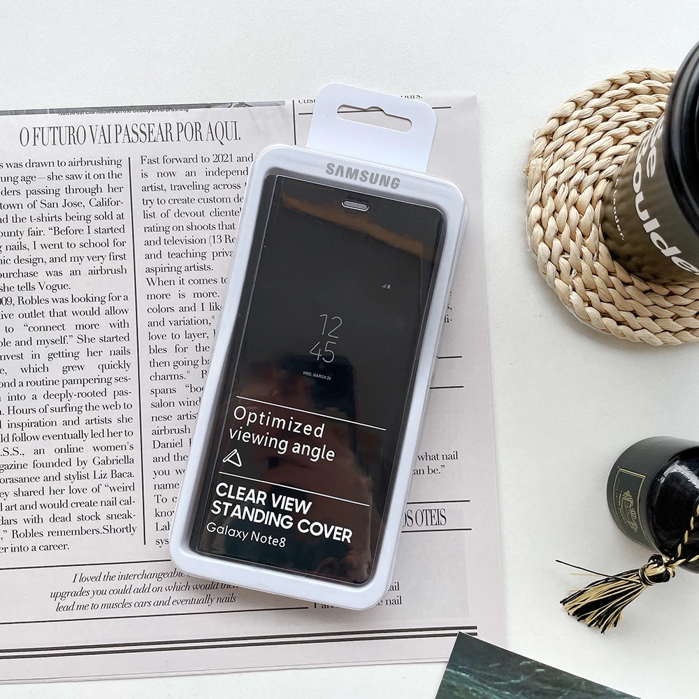 Original Samsung S10 Note9 Note8 Case S8 S9 S10 Plus S8+ S9+ S10+ Smart  Clear View Cover Full Protection Shockproof Shell &Logo