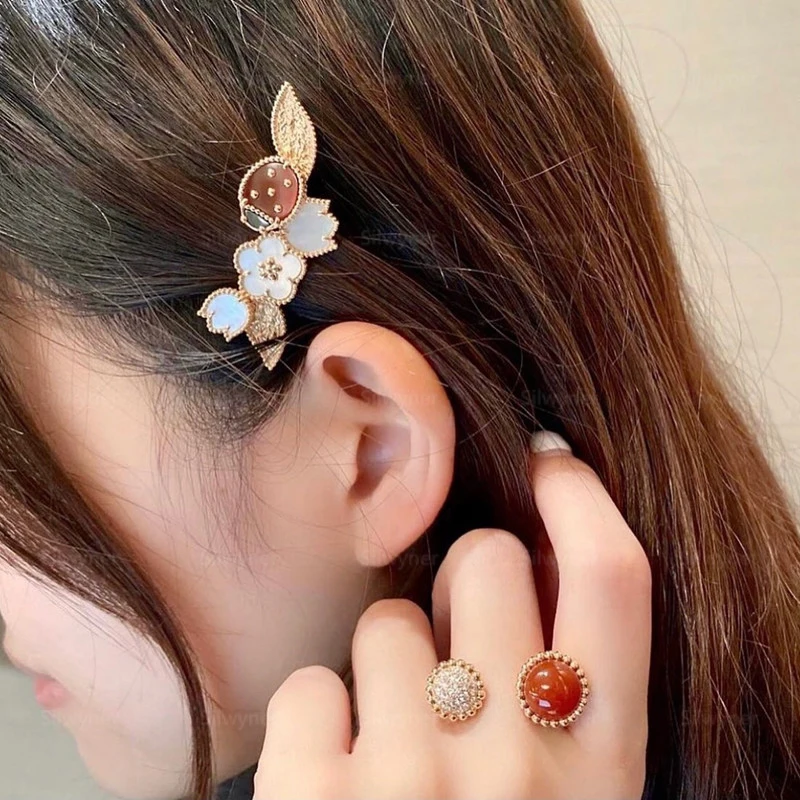 로즈 골드 무당벌레 브로치 여성용, 패셔너블하고 미니멀한 럭셔리 브랜드, 쥬얼리 파티, 발렌타인 데이 선물, 핫 세일