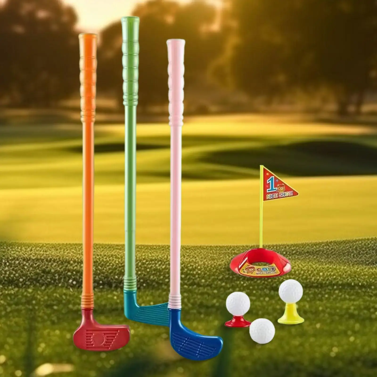 10Pcs Kids Golf Toys Set for Boys Girls Aged 6 7 8 9 Year Olds Backyard Game
