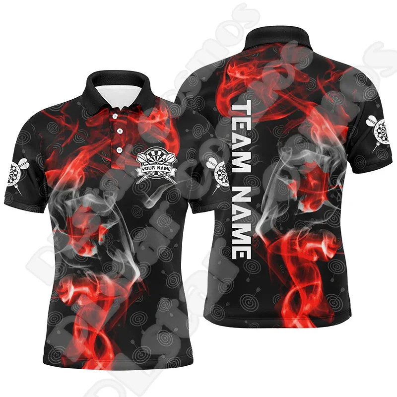 

Custom Name Darts Skull Mesh Breathable Graffiti Reaper Tattoo Retro Vintage 3DPrint Harajuku Summer Short Sleeves Polo Shirts N