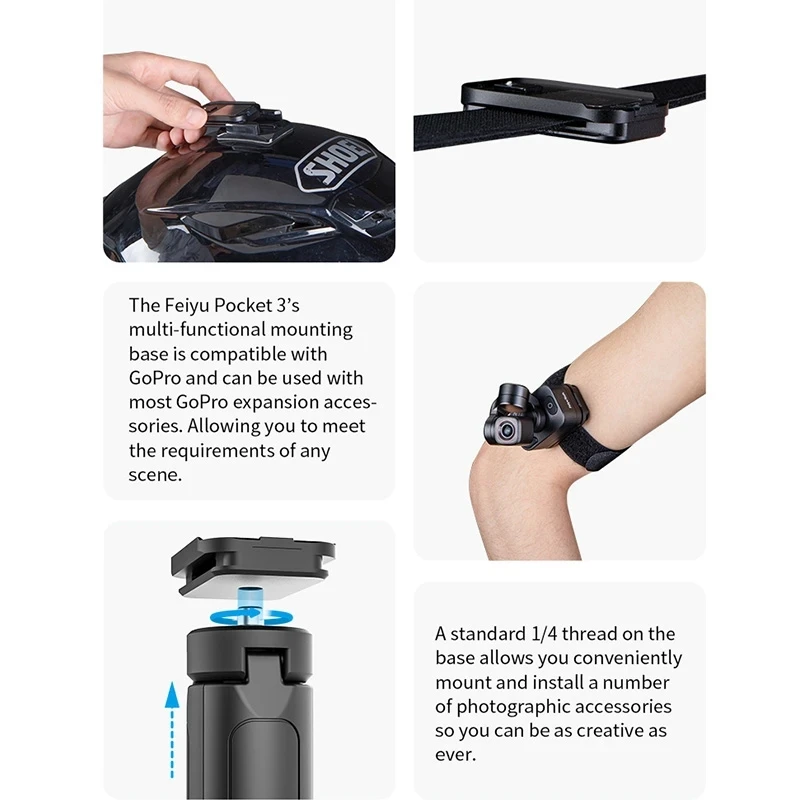 FeiyuTech Feiyu Pocket 3 Cordless Detachable 3-Axis Stabilizer Gimbal Camera 4K60fps Footage Magnetic Attach AI Tracking Follow camera gimbal