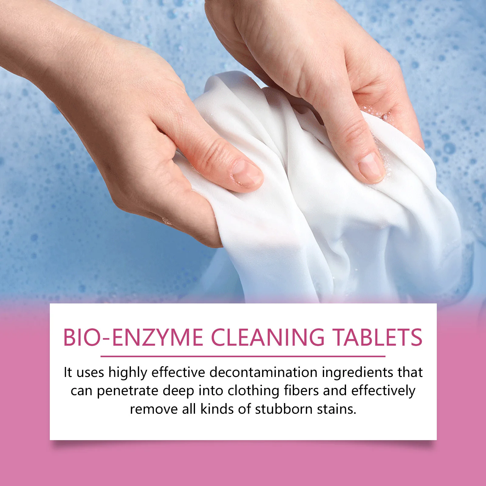 Clothes Cleaner Tablet Bio-Enzyme for Stubborn Grease Stain Removal Fabric Whitener Clothing Stains Remover