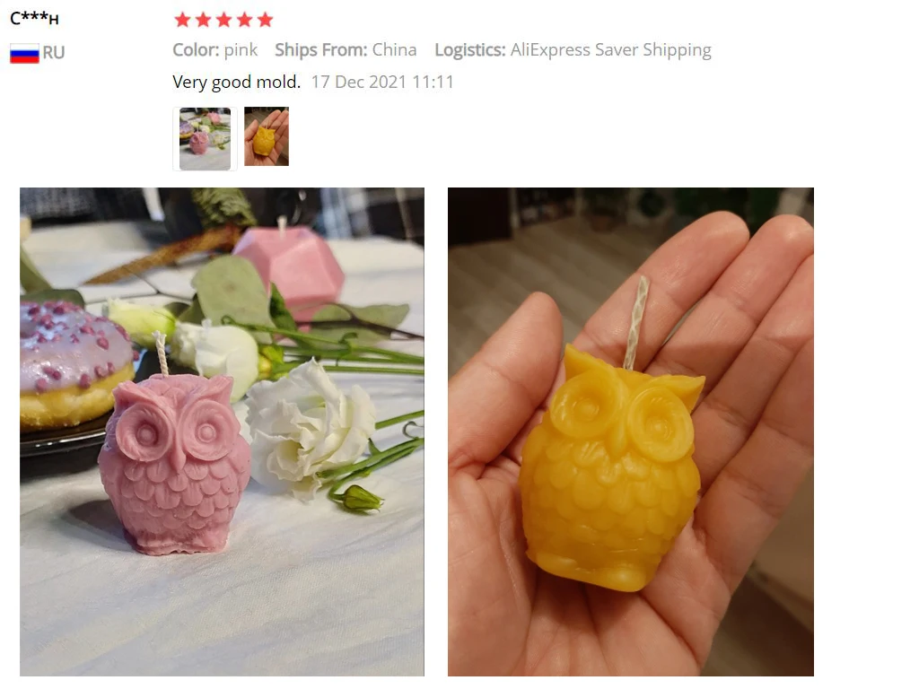 Description Picture 4 of item1p Halloween Owl Candle Silicone Mold  for Candle Making DIY Handmade Resin Molds for Plaster Wax Mould Soap Making Cake Kit