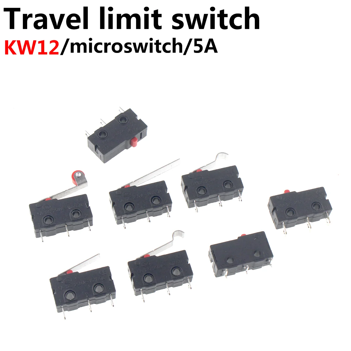 20PCS Travel Switch Limit Switch Silver Contact Momentary Micro Limit Switch Straight Handle KW12 5A 125V Micro Switch 20pcs m6x28× 0 8mm 0 9mm 1 0mm 1 2mm mig gun mig welder mig torch consumables 24kd 25ak e cu cucrzr contact tip